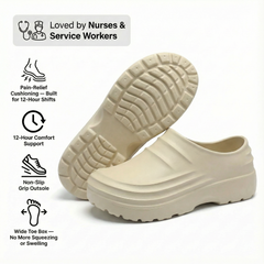NursePro™ 12-Hour Shift Clogs – Built-In Arch Support for Plantar Fasciitis, Wide Toe Box, Non-Slip