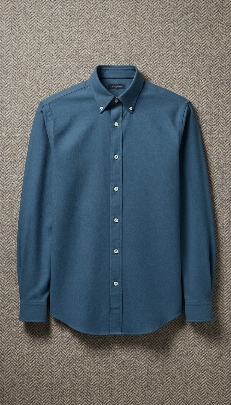 Oxford Blue Cotton Button-Down Shirt