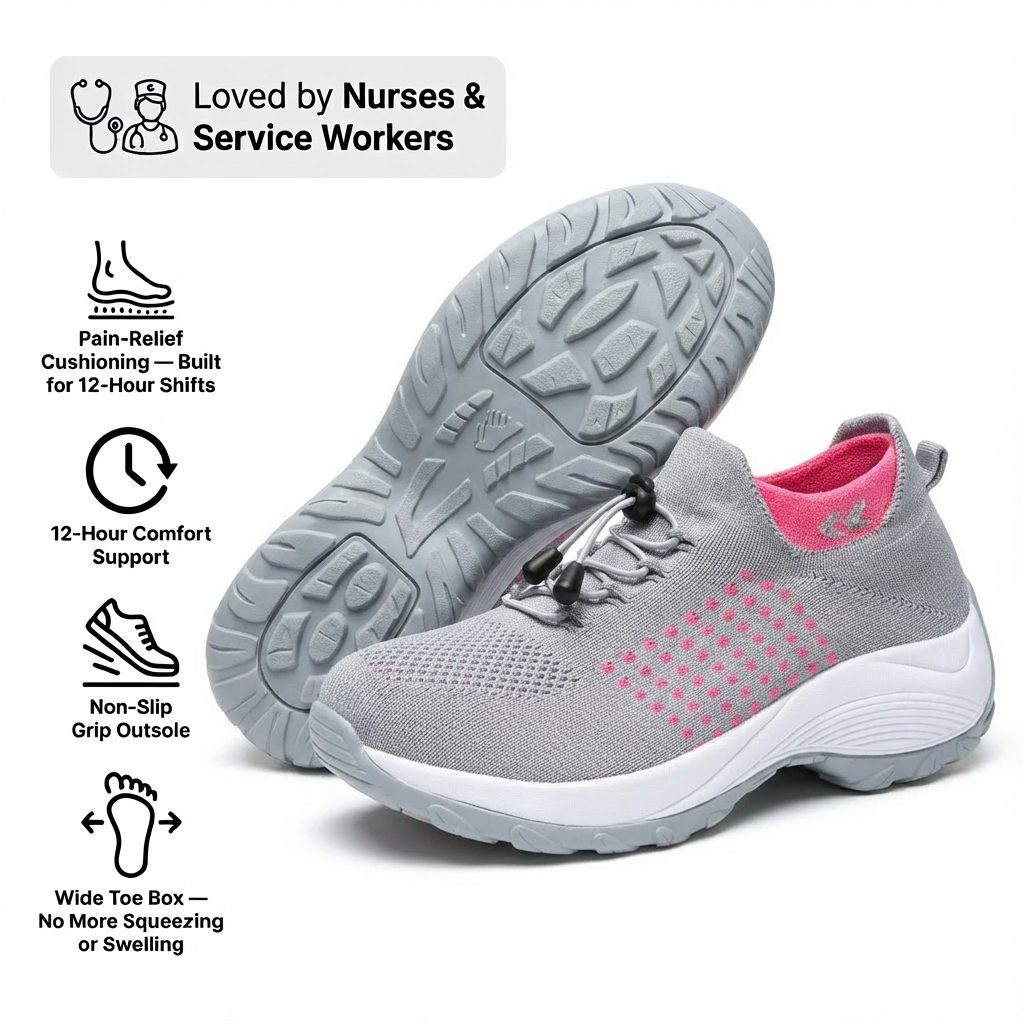 ShiftPro™ – 12-Hour Comfort Shoes for Heel & Plantar Fasciitis Relief (BOGO)