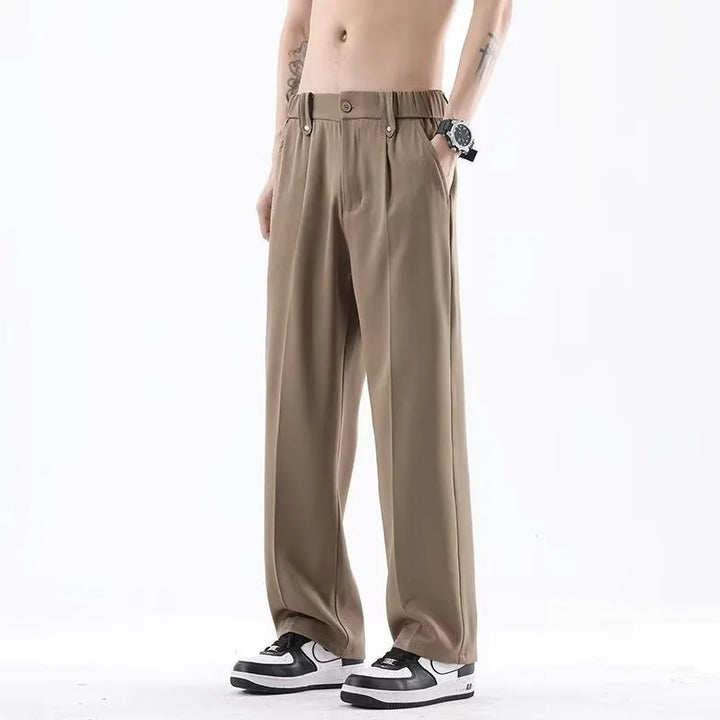 Regent Pleated Tailored Trousers in taupe
