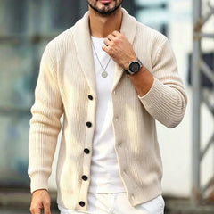 Ashford Shawl-Collar Cardigan in ivory