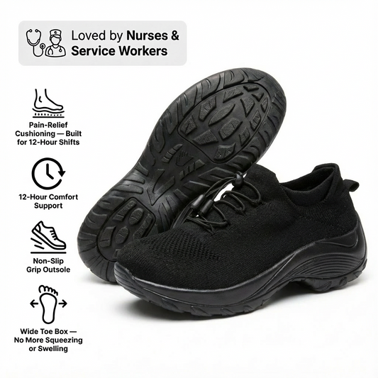 ShiftPro™ – 12-Hour Comfort Shoes for Heel & Plantar Fasciitis Relief (BOGO)
