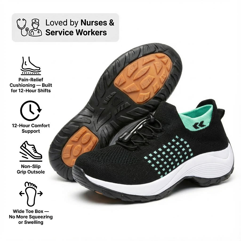 ShiftPro™ – 12-Hour Comfort Shoes for Heel & Plantar Fasciitis Relief (BOGO)