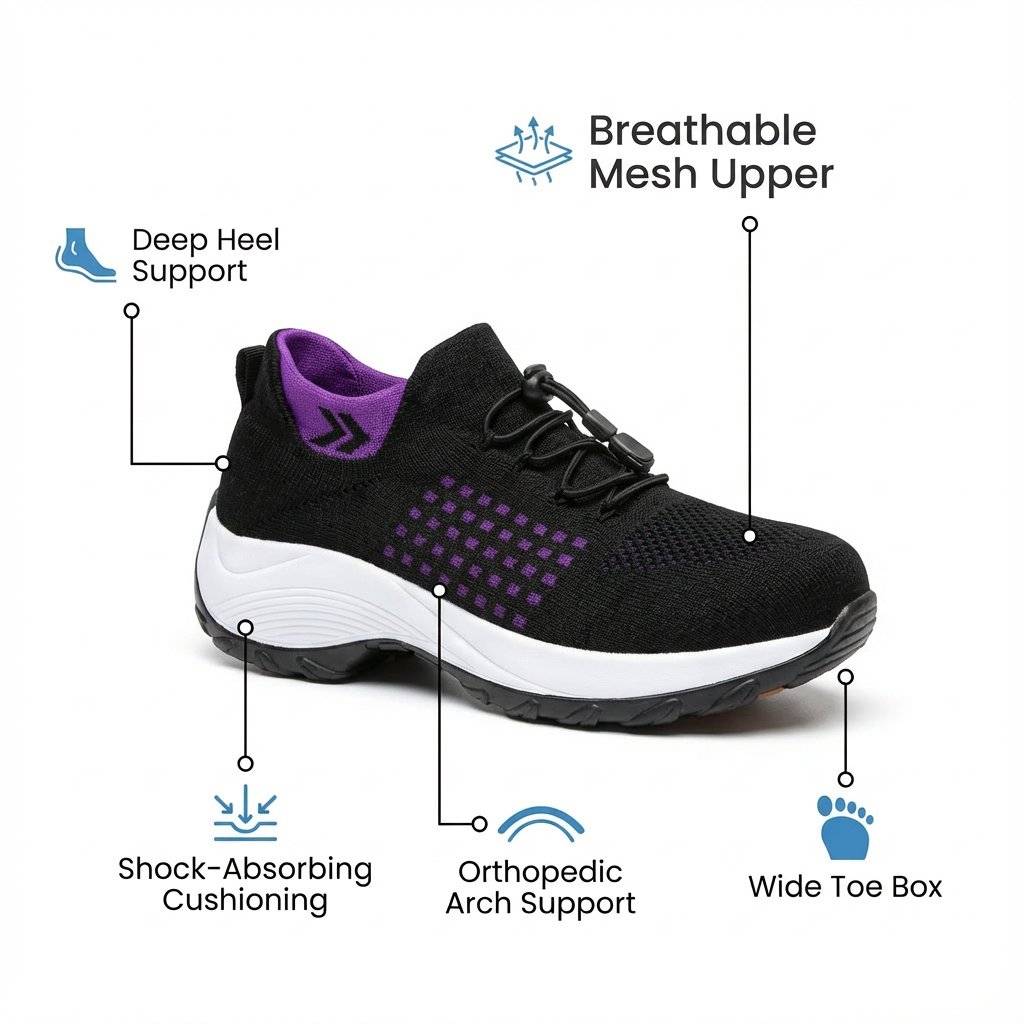 ShiftPro™ – 12-Hour Comfort Shoes for Heel & Plantar Fasciitis Relief (BOGO)