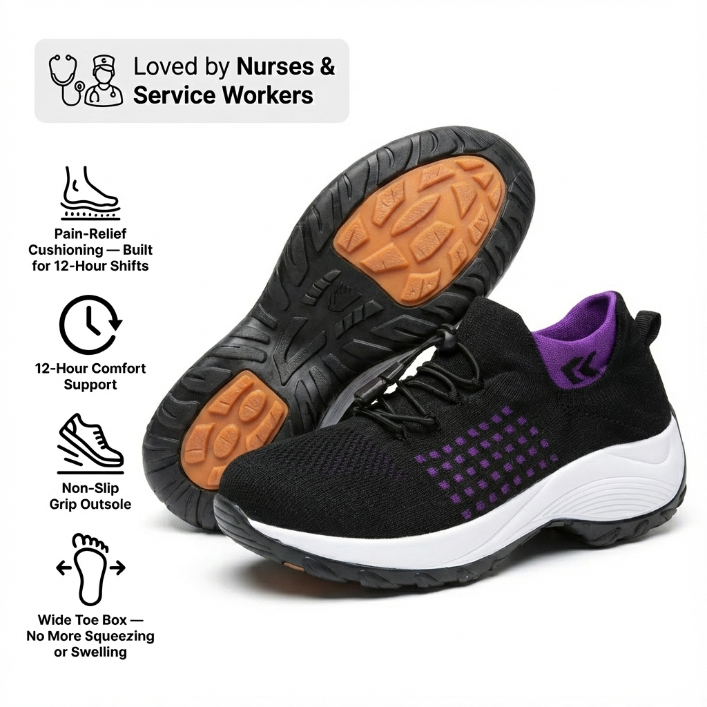 ShiftPro™ – 12-Hour Comfort Shoes for Heel & Plantar Fasciitis Relief (BOGO)