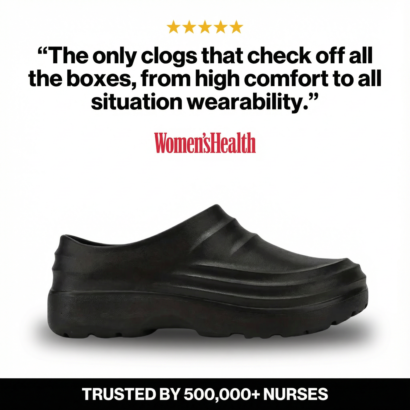 NursePro™ 12-Hour Shift Clogs – Built-In Arch Support for Plantar Fasciitis, Wide Toe Box, Non-Slip