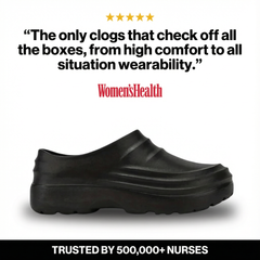 NursePro™ 12-Hour Shift Clogs – Built-In Arch Support for Plantar Fasciitis, Wide Toe Box, Non-Slip
