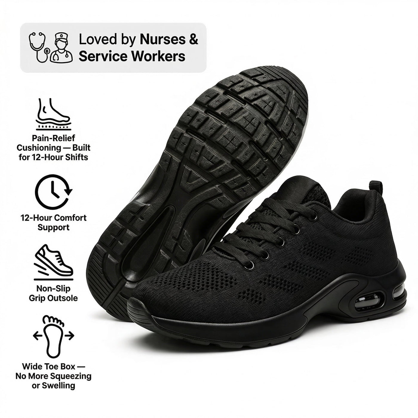 Orthora™ Pro — 12-Hour Shift Shoes for All-Day Foot, Knee & Back Pain Relief [Mother's Day Sale]